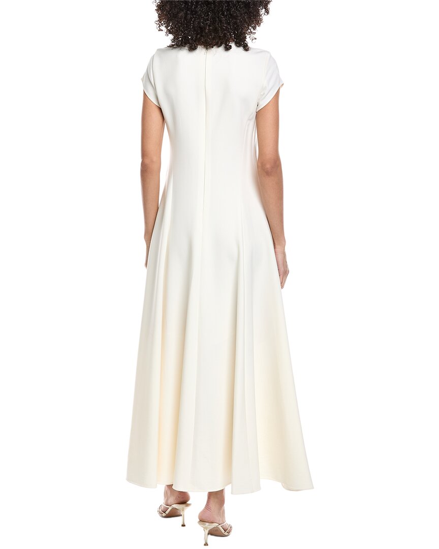 Oscar De La Renta Floral Cut Out Silk-Lined Wool-Blend Maxi Dress