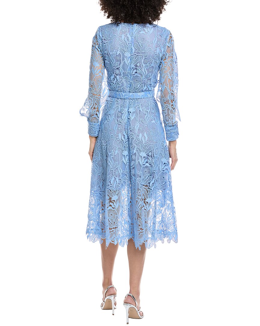 Oscar De La Renta Bellflower Guipure Silk-Lined Midi Dress – Bluefly