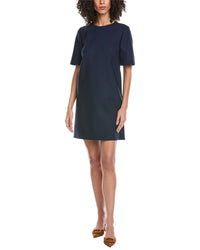 Oscar De La Renta Solid Silk-Lined Wool-Blend Shift Dress