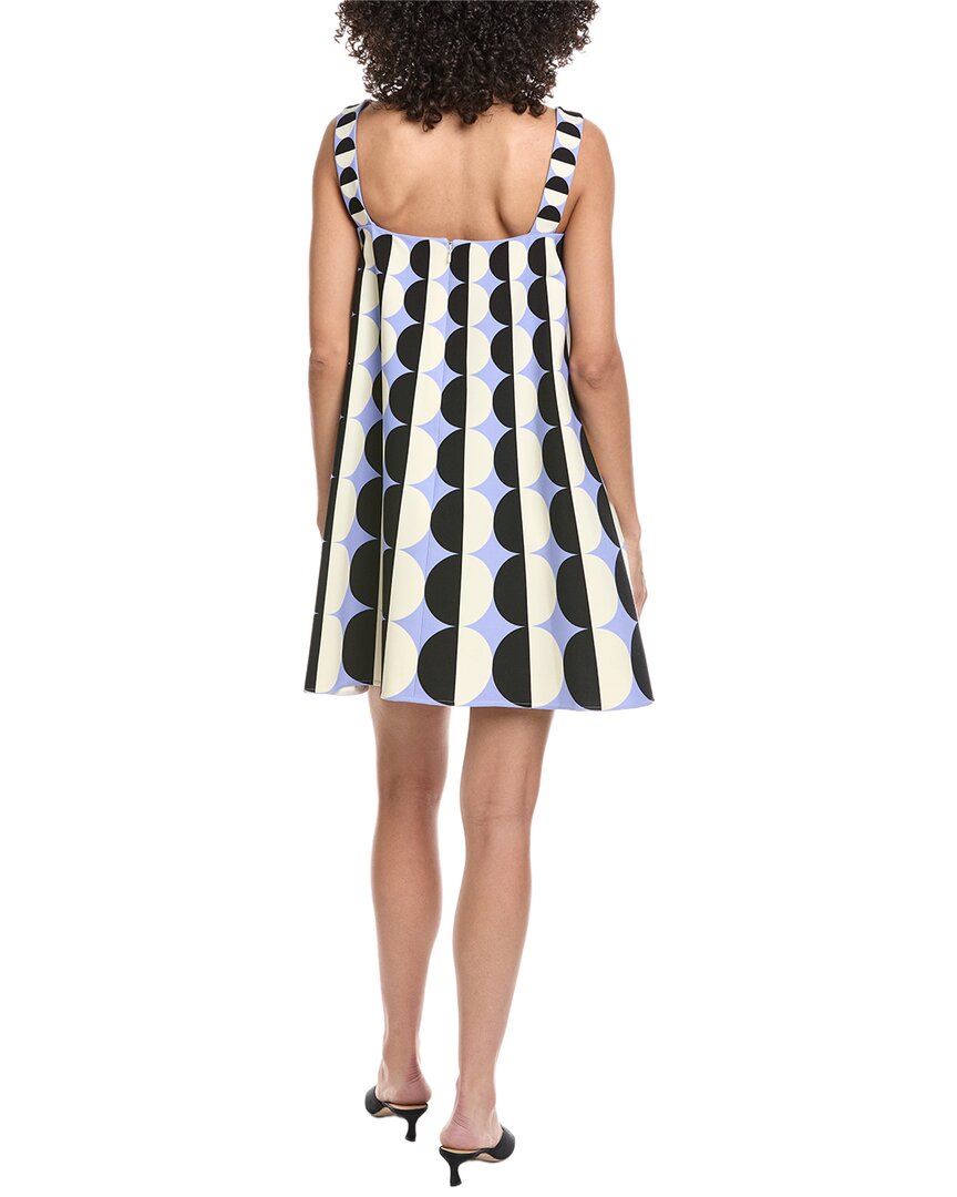 Oscar De La Renta Circle Geo Trapeze Wool-Blend Shift Dress