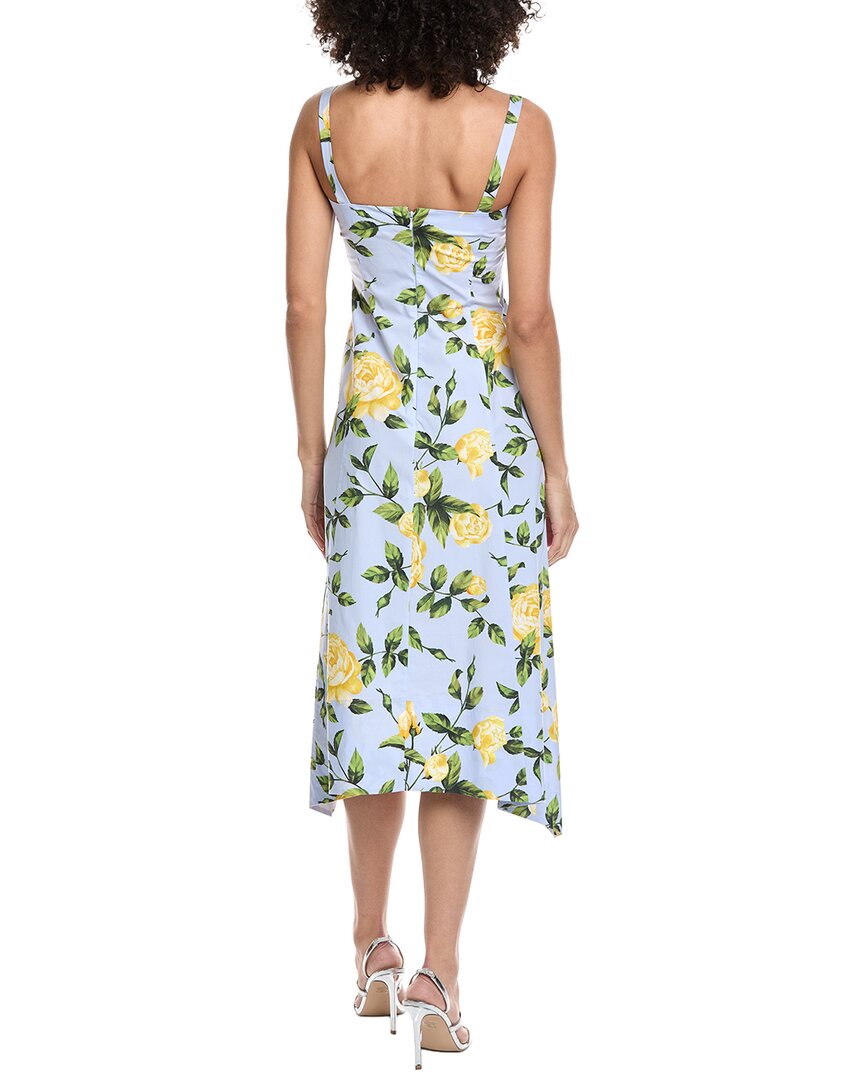 Oscar De La Renta English Roses Poplin Midi Dress
