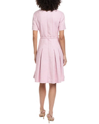 Oscar De La Renta Small Lurex Check Tweed A-Line Dress