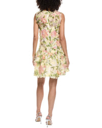 Oscar De La Renta English Rose Fil Coupe Silk-Blend Mini Dress
