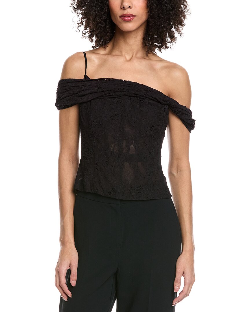 Oscar De La Renta Drape Sweetheart Floral Top