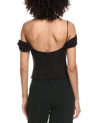 Oscar De La Renta Drape Sweetheart Floral Top