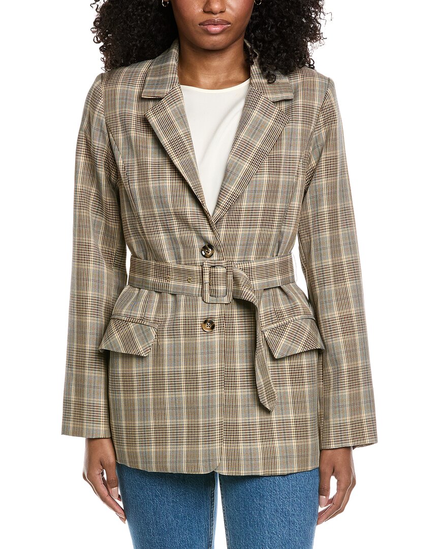 Fate Belted Plaid Blazer