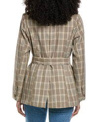 Fate Belted Plaid Blazer