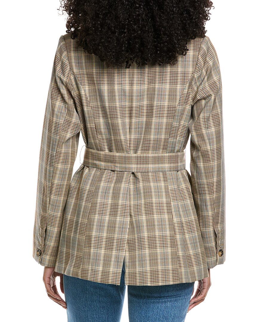 Fate Belted Plaid Blazer