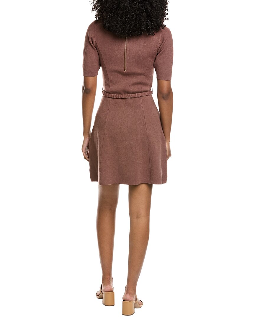 Fate Gold Clasp Belt Detail Mock Neck Sweaterdress