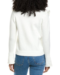 Fate Pearl Trimmed Cascading Ruffle Blouse