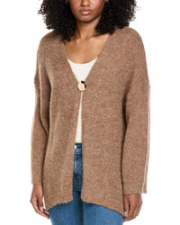 Fate Asymmetrical Hem Fuzzy Knit Wool-Blend Cardigan