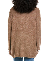 Fate Asymmetrical Hem Fuzzy Knit Wool-Blend Cardigan