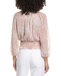 Laundry By Shelli Segal Printed Smocked Blouse
