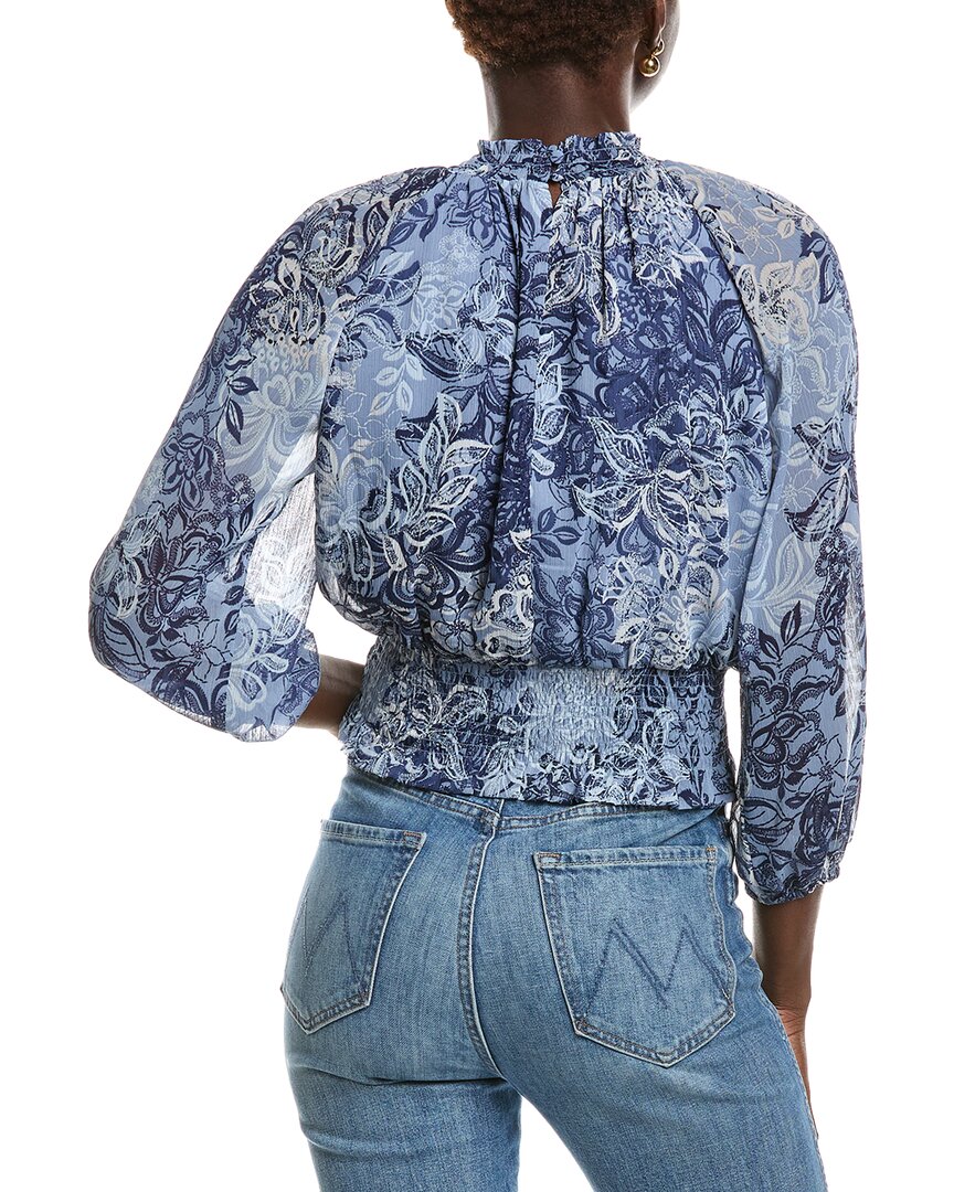 Laundry By Shelli Segal Printed Smocked Blouse