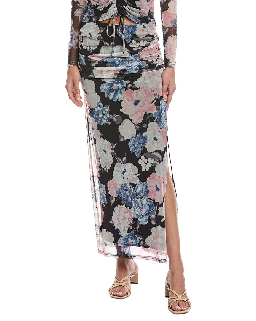 Laundry By Shelli Segal Bouquet Printed Ruched Midi Skirt