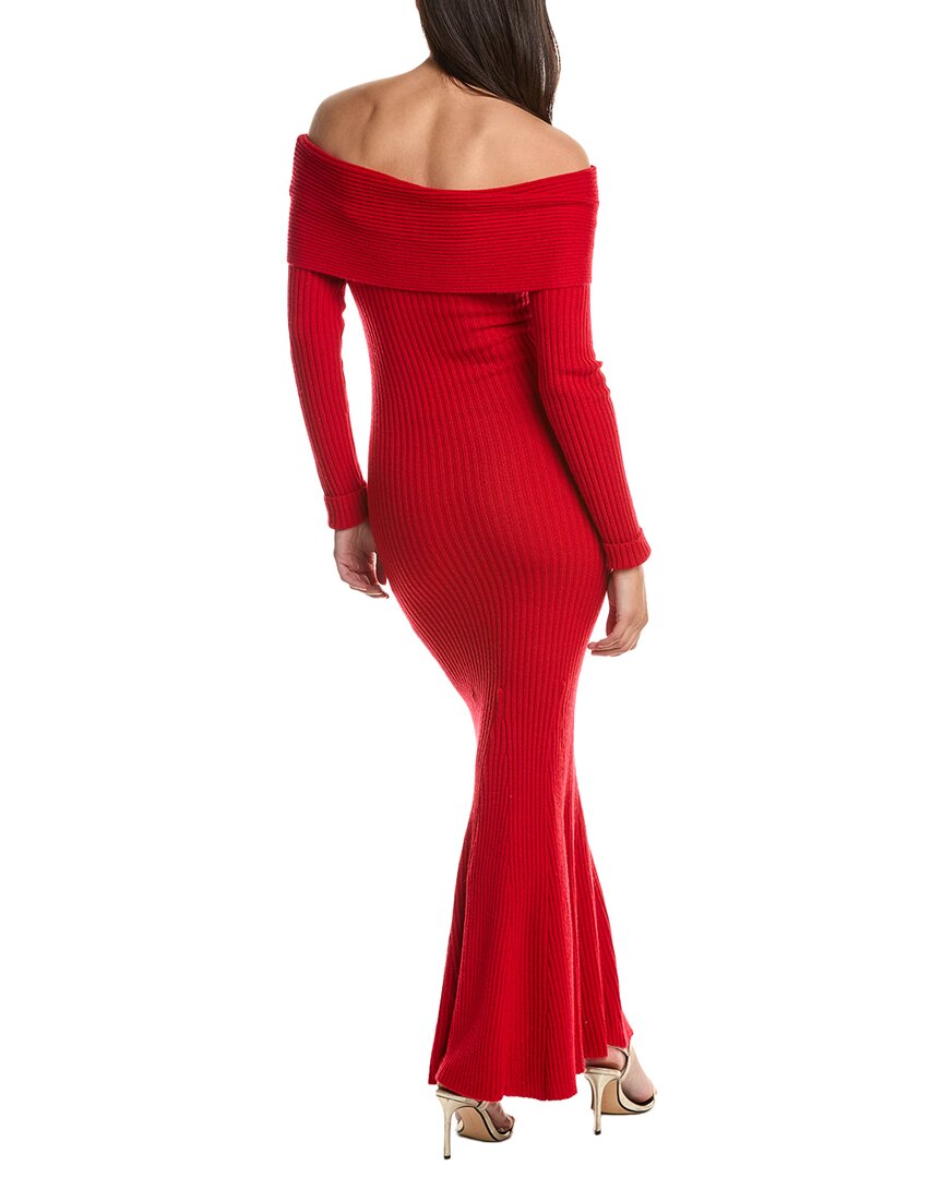 Fate Off-The-Shoulder Wool-Blend Maxi Sweaterdress