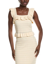 Laundry By Shelli Segal Ruffled Sweater Tank Top