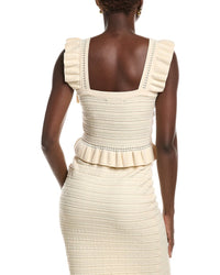 Laundry By Shelli Segal Ruffled Sweater Tank Top