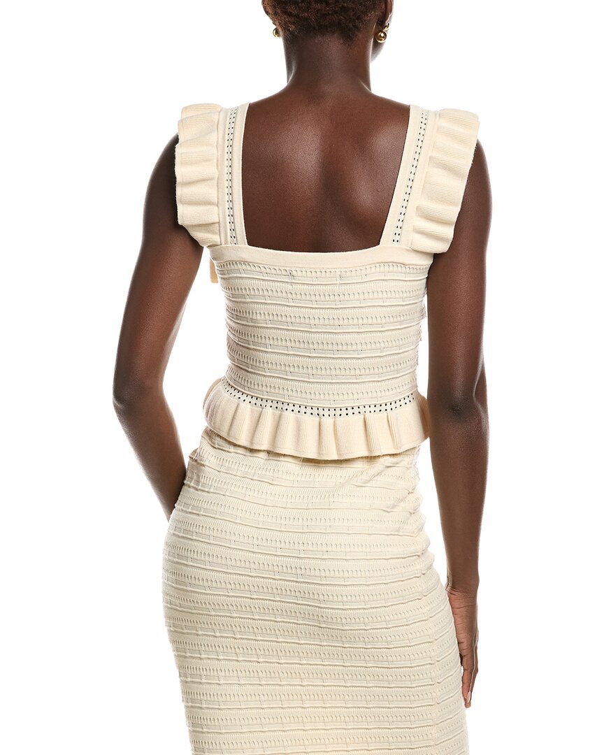 Laundry By Shelli Segal Ruffled Sweater Tank Top