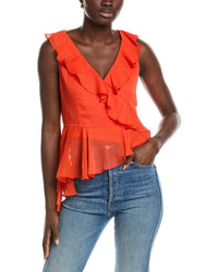 Laundry By Shelli Segal Asymmetrical Ruffle Blouse