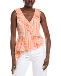 Laundry By Shelli Segal Asymmetrical Ruffle Blouse