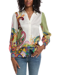 Elie Tahari Elie Tahari The Olivia Celestial Paisley Blouse