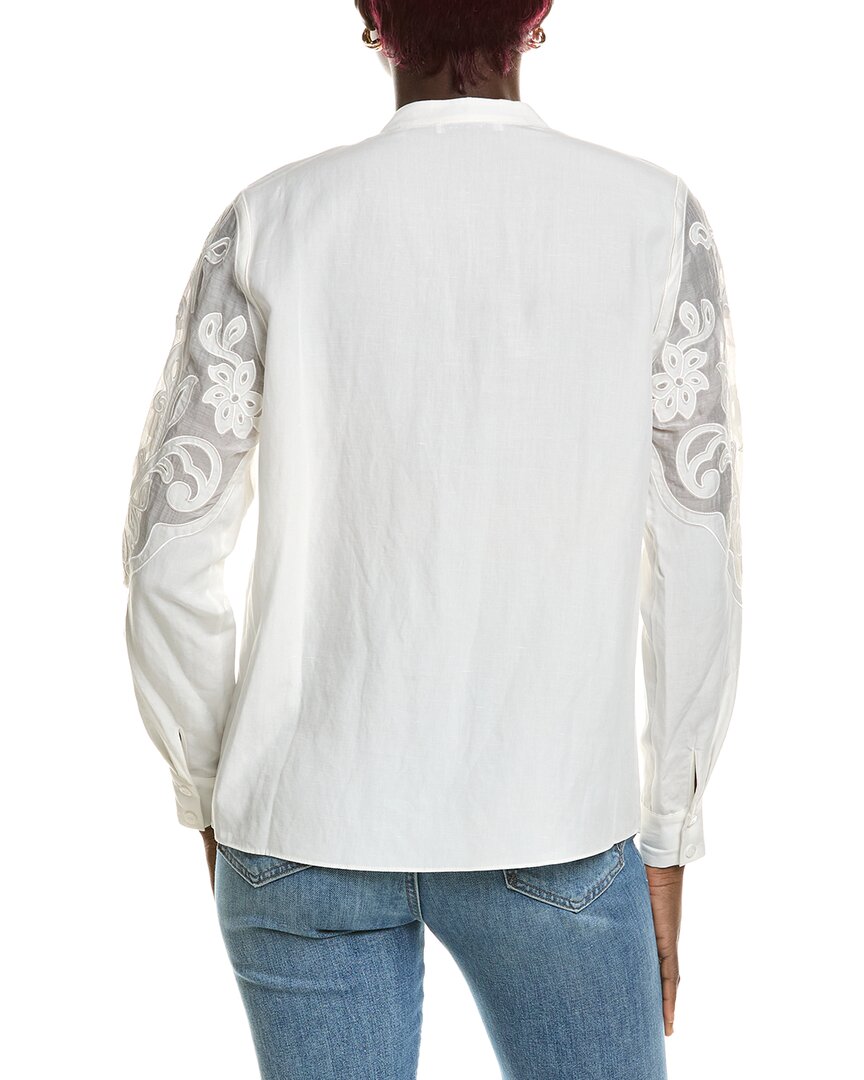 Elie Tahari Elie Tahari The Leslie Linen-Blend Blouse