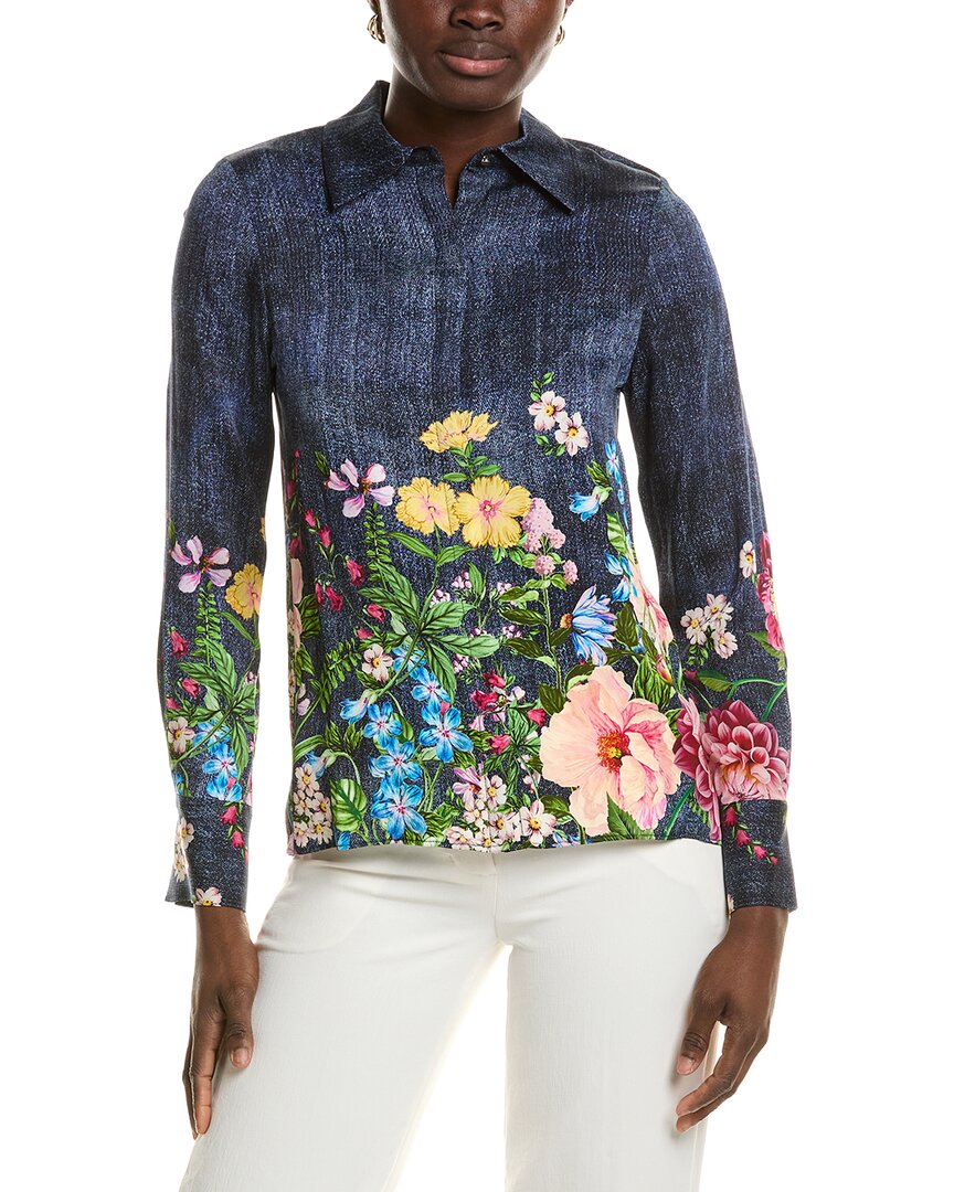 Elie Tahari Elie Tahari The Johanna Silk-Blend Blouse