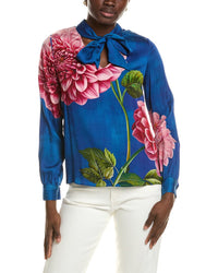 Elie Tahari Elie Tahari The Silk-Blend Sonja Garden Escape Blouse
