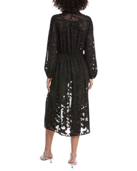 Milly Scroll Burnout Midi Dress