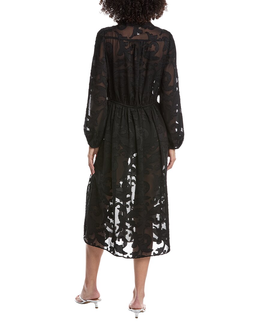 Milly Scroll Burnout Midi Dress