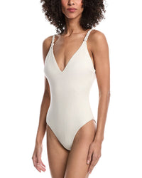 Milly Shimmer Texture Gold Braided One-Piece