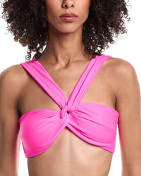 Milly Olivia Solid Draped Bandeau Bikini Top