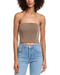 Vintage Havana Garment-Dye French Terry Corset Top