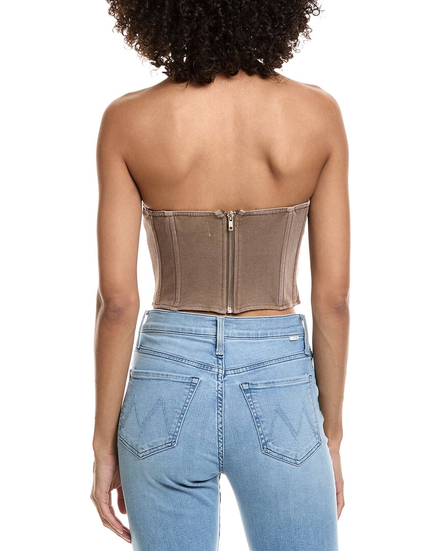 Vintage Havana Garment-Dye French Terry Corset Top