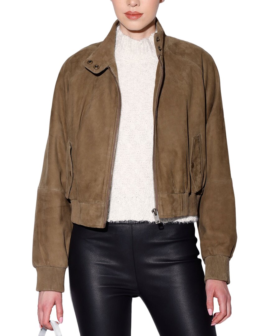 Walter Baker Womens Bowie Suede Jacket, Xs, Green