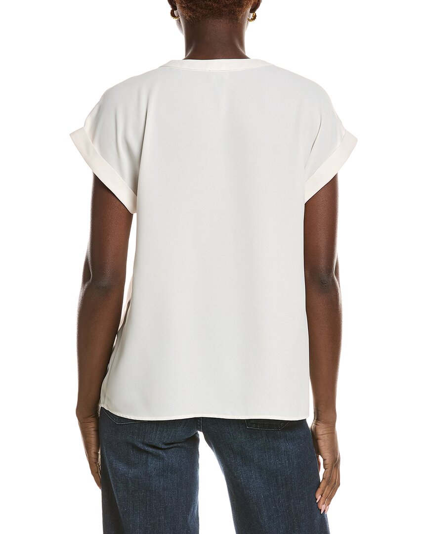 Jones New York V-Neck Extend Roll Cuff Blouse