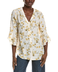 Jones New York Flutter Sleeve Kelly Blouse