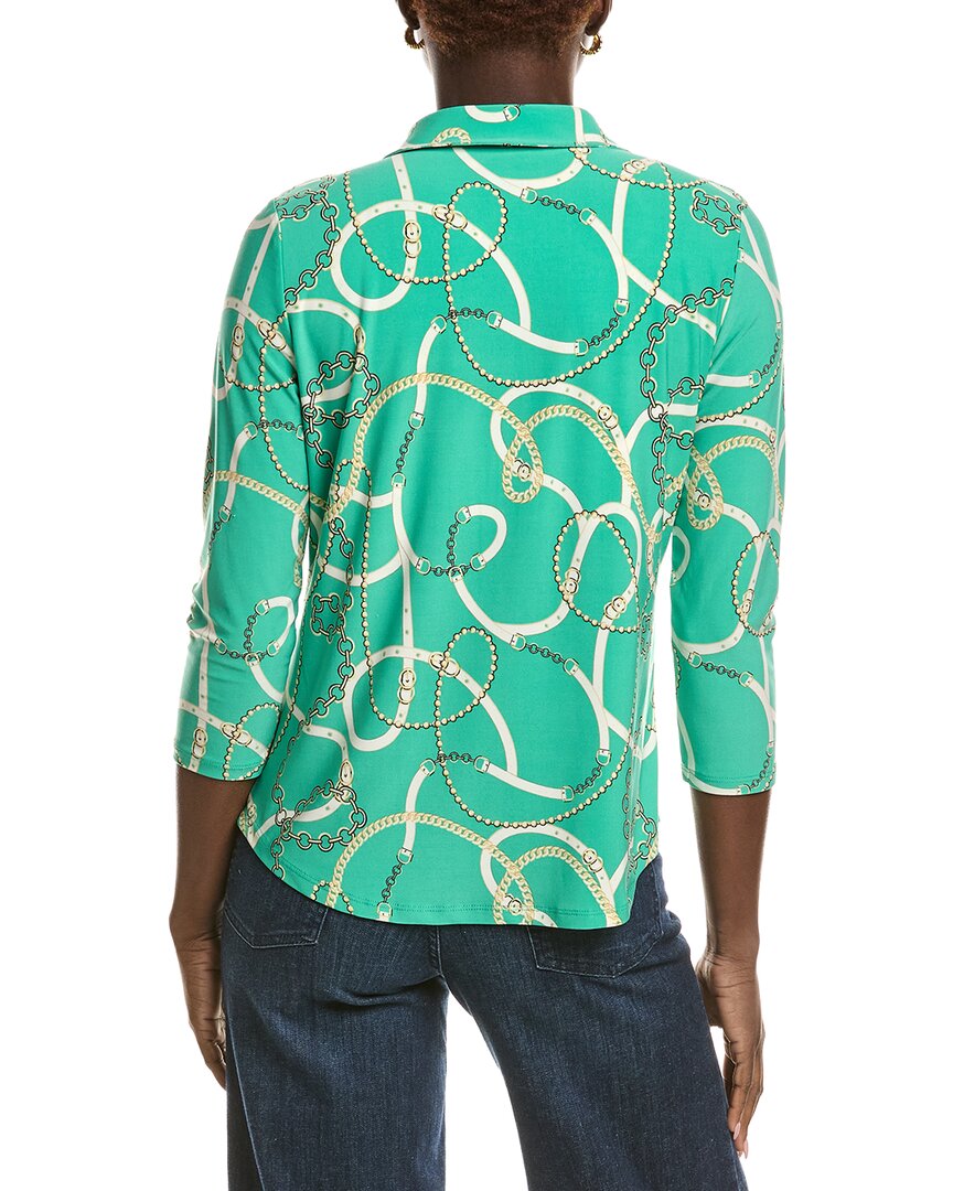 Jones New York 3/4-Sleeve Popover Printed Ity Jersey Top