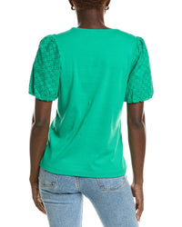 Jones New York Eyelet Sleeve T-Shirt