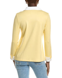 Jones New York Eyelet Trim V-Neck Blouse