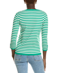 Jones New York Rib Boat Neck Stripe Top