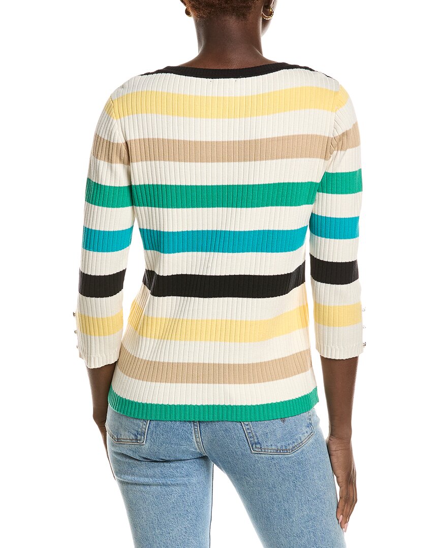 Jones New York Striped Boat Neck Top