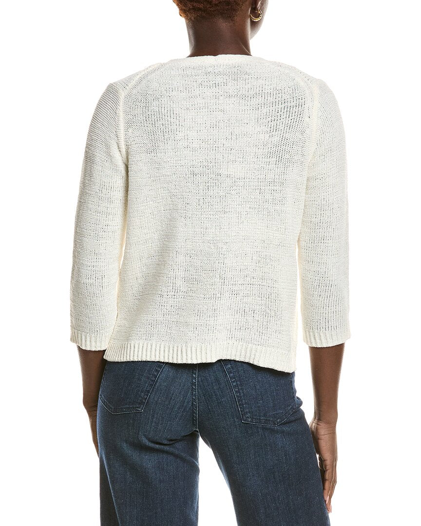 Jones New York Tie Front 3/4 Sleeve Cardigan