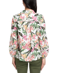 Jones New York Y-Neck Linen-Blend Top