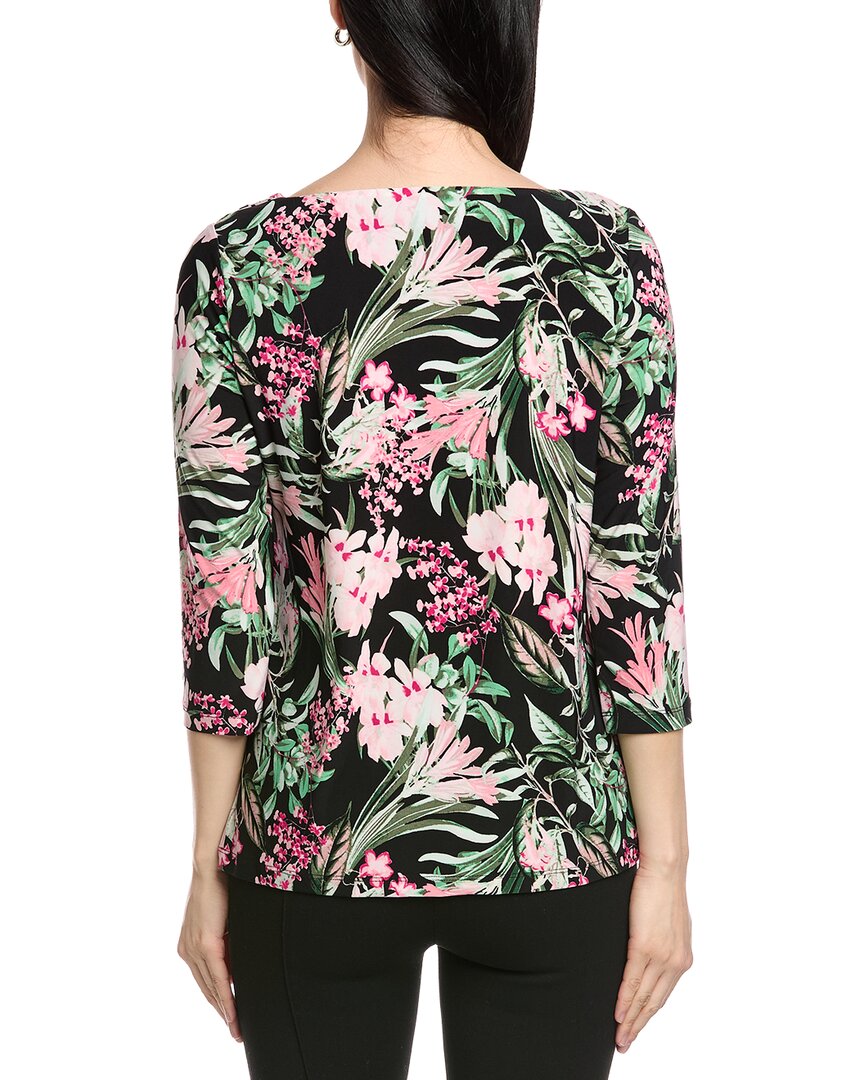 Jones New York Button Shoulder Print Top