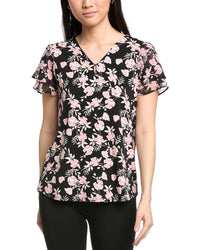 Jones New York Mix Media Floral Top