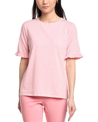 Jones New York Elbow Ruffle Sleeve T-Shirt