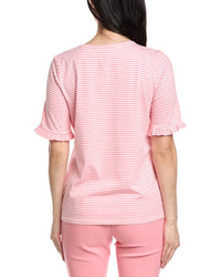 Jones New York Elbow Ruffle Sleeve T-Shirt
