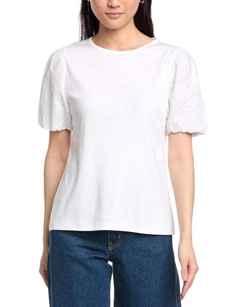 Jones New York Eyelet Sleeve T-Shirt